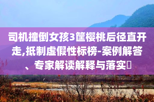 司機撞倒女孩3筐櫻桃后徑直開走,抵制虛假性標榜-案例解答、專家解讀解釋與落實?