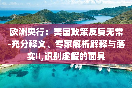 歐洲央行：美國(guó)政策反復(fù)無(wú)常-充分釋義、專家解析解釋與落實(shí)?,識(shí)別虛假的面具