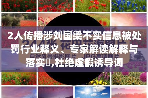 2人傳播涉劉國(guó)梁不實(shí)信息被處罰行業(yè)釋義、專家解讀解釋與落實(shí)?,杜絕虛假誘導(dǎo)詞