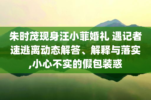 朱時(shí)茂現(xiàn)身汪小菲婚禮 遇記者速逃離動態(tài)解答、解釋與落實(shí),小心不實(shí)的假包裝惑