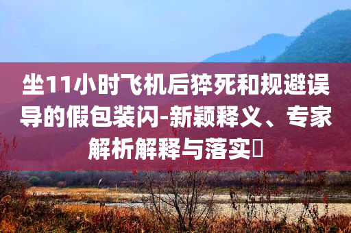 坐11小時(shí)飛機(jī)后猝死和規(guī)避誤導(dǎo)的假包裝閃-新穎釋義、專家解析解釋與落實(shí)?