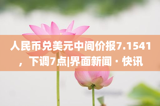 人民幣兌美元中間價報7.1541，下調(diào)7點|界面新聞 · 快訊
