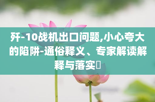 殲-10戰(zhàn)機出口問題,小心夸大的陷阱-通俗釋義、專家解讀解釋與落實?