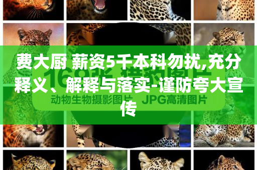 費大廚 薪資5千本科勿擾,充分釋義、解釋與落實-謹防夸大宣傳