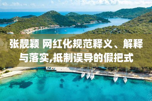 張靚穎 網紅化規(guī)范釋義、解釋與落實,抵制誤導的假把式