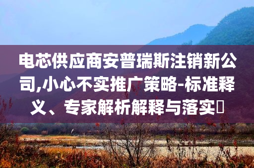 電芯供應(yīng)商安普瑞斯注銷新公司,小心不實(shí)推廣策略-標(biāo)準(zhǔn)釋義、專家解析解釋與落實(shí)?