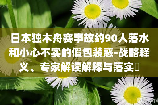 日本獨(dú)木舟賽事故約90人落水和小心不實(shí)的假包裝惑-戰(zhàn)略釋義、專家解讀解釋與落實(shí)?