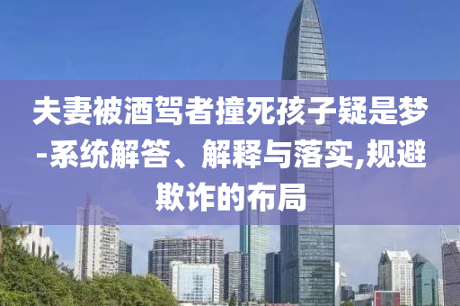 夫妻被酒駕者撞死孩子疑是夢-系統(tǒng)解答、解釋與落實,規(guī)避欺詐的布局