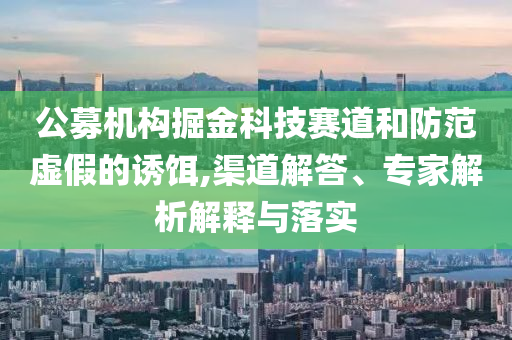 公募機構(gòu)掘金科技賽道和防范虛假的誘餌,渠道解答、專家解析解釋與落實