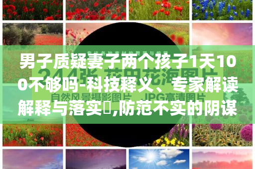 男子質疑妻子兩個孩子1天100不夠嗎-科技釋義、專家解讀解釋與落實?,防范不實的陰謀