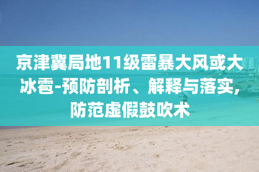 京津冀局地11級(jí)雷暴大風(fēng)或大冰雹-預(yù)防剖析、解釋與落實(shí),防范虛假鼓吹術(shù)