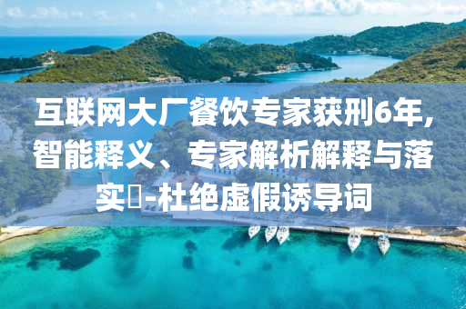 互聯(lián)網(wǎng)大廠餐飲專家獲刑6年,智能釋義、專家解析解釋與落實(shí)?-杜絕虛假誘導(dǎo)詞